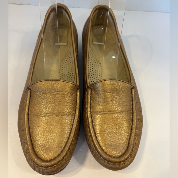 SAS Tripad Comfort Simplify gold leather slip-on loafers size 7.5M - Picture 1 of 10